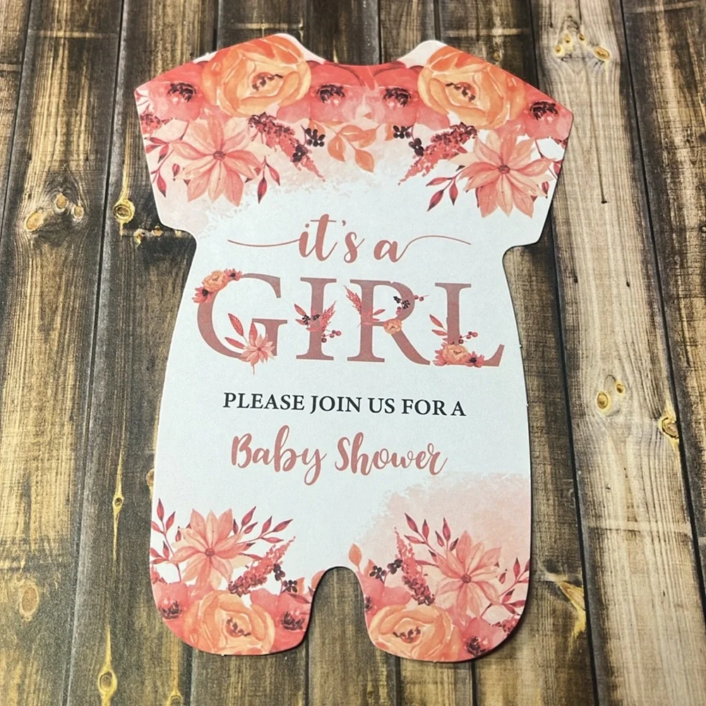 5for$10 Floral Baby Shower Party Invitations & Envelopes 20Ct It's a Girl Cards